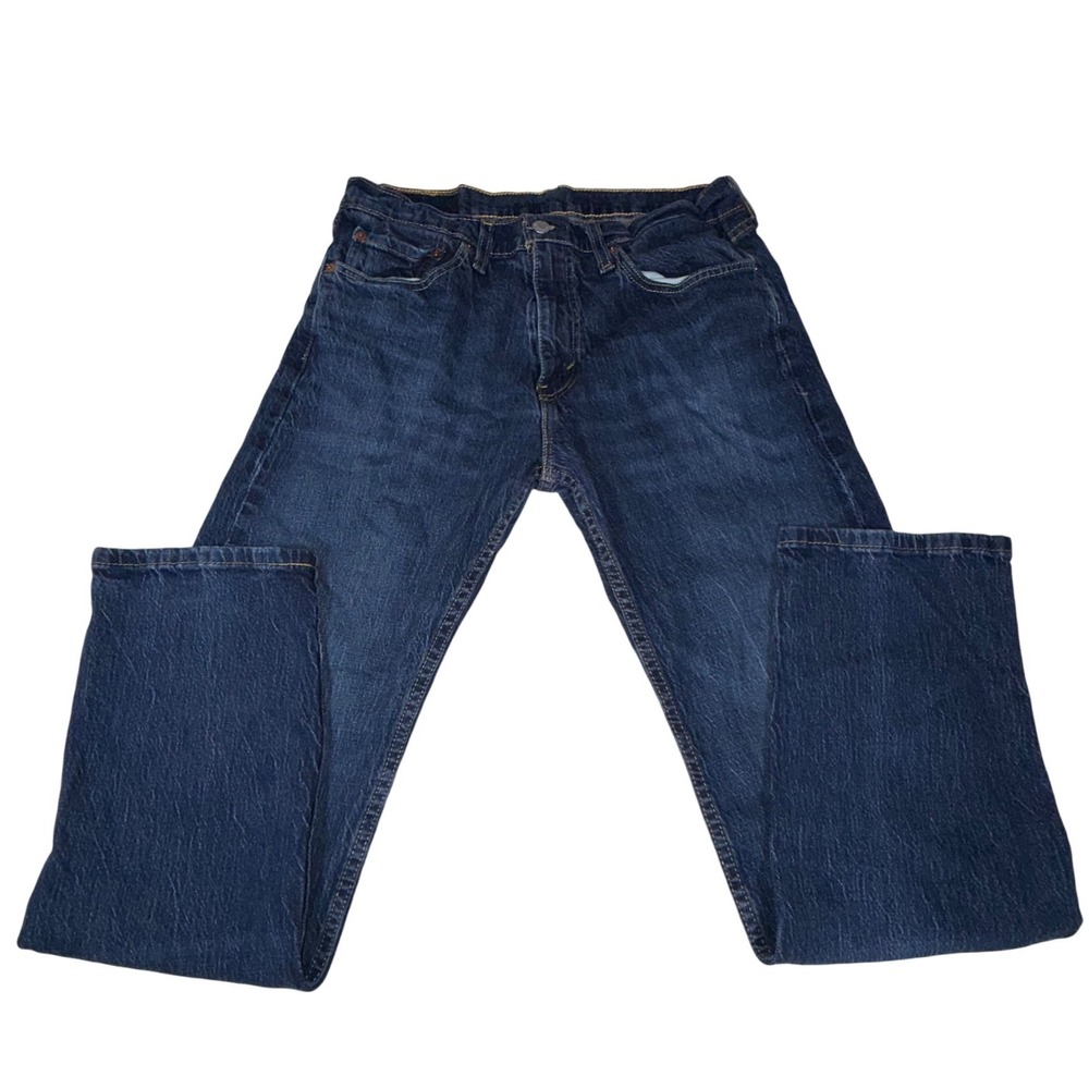 Levi's 505 Men's Jeans W32 L30 Dark Wash Blue Denim Straight Leg 00505-2195